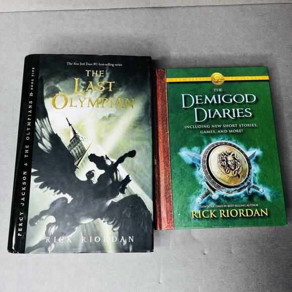 RICK RIORDAN Lot The Last Olympian And The Demigod Diaries Hardcover YA Fantasy - Picture 1 of 8